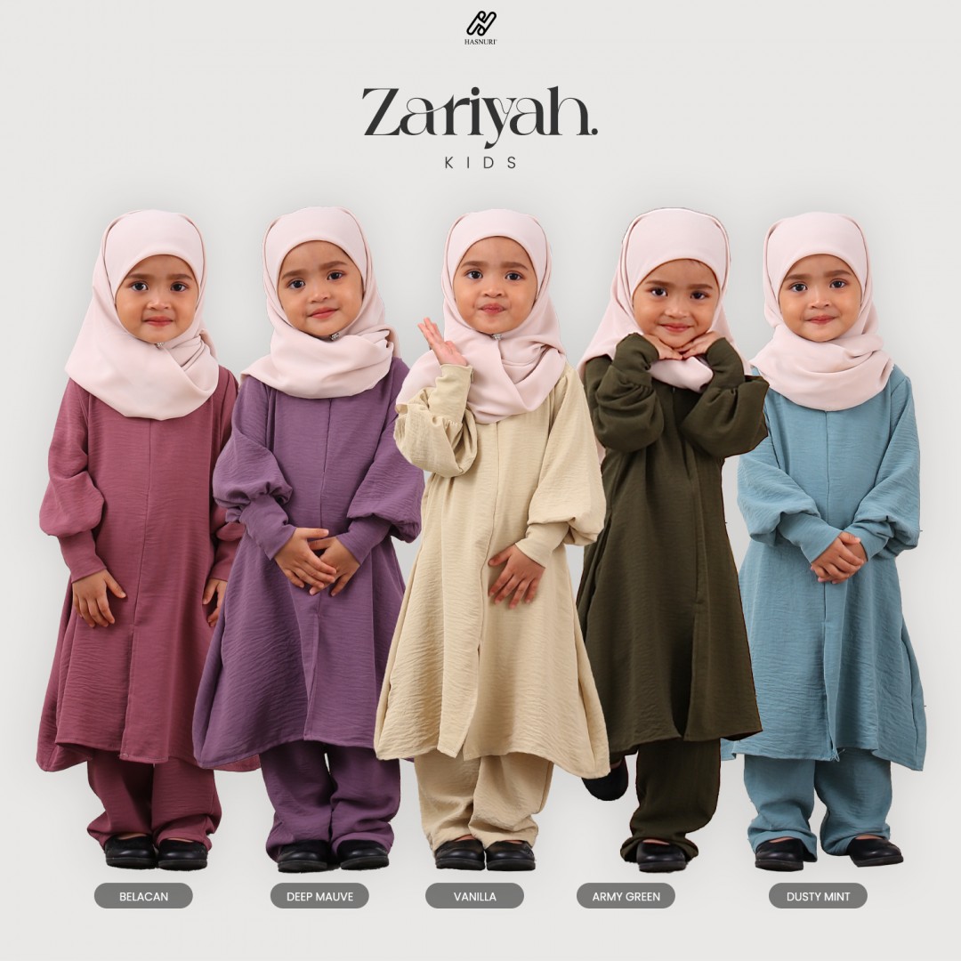 Suit Zariyah Kids - Dusty Mint