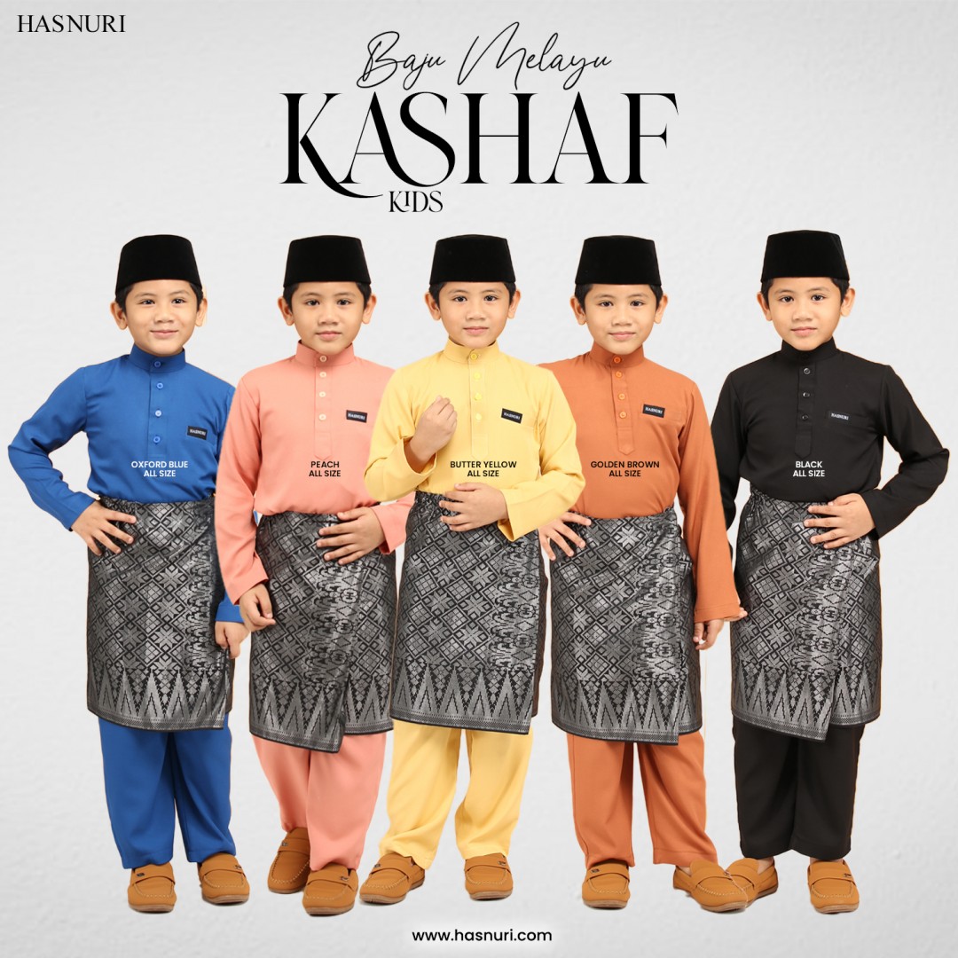 Baju Melayu Kashaf Kids - Golden Brown