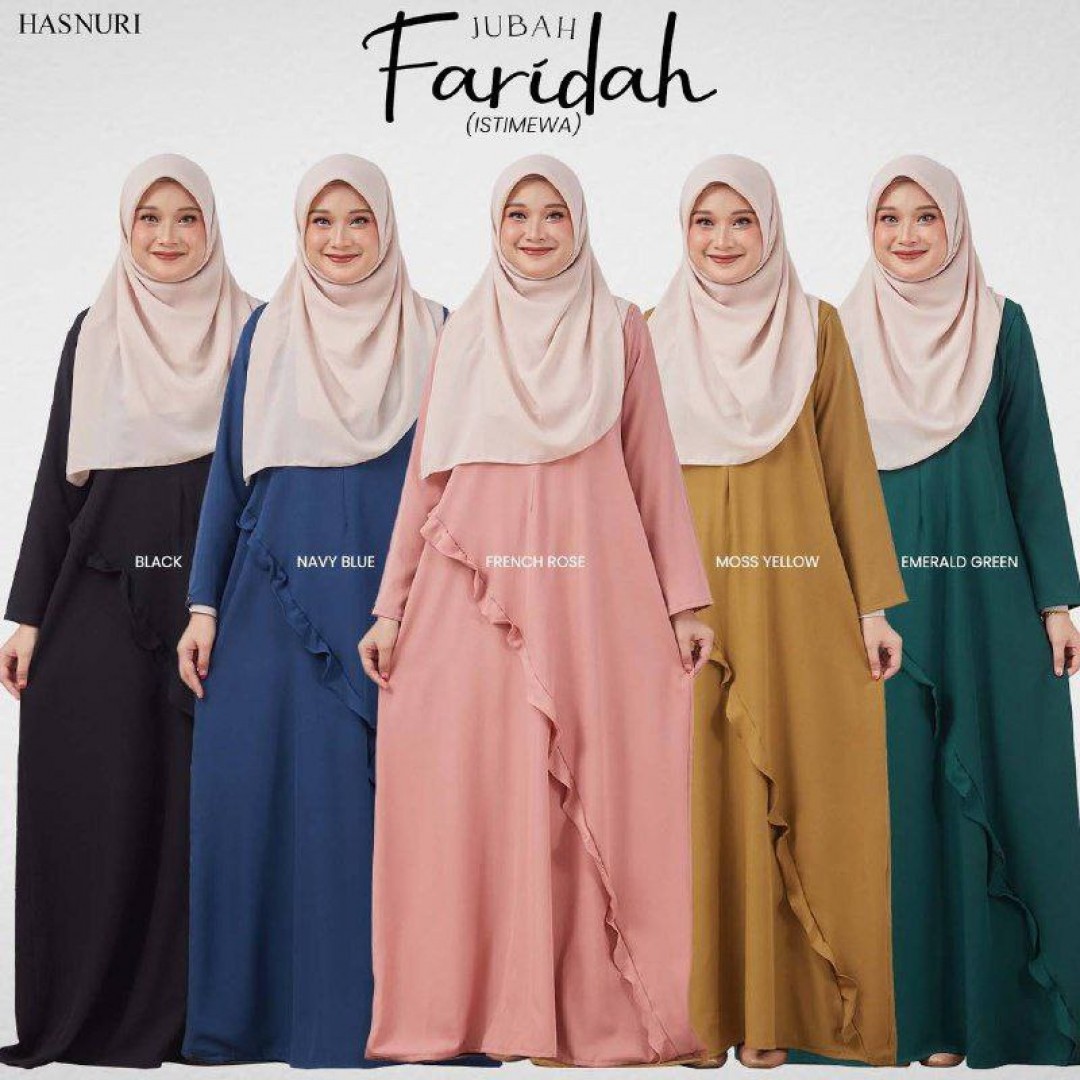 Jubah Faridah - Navy Blue