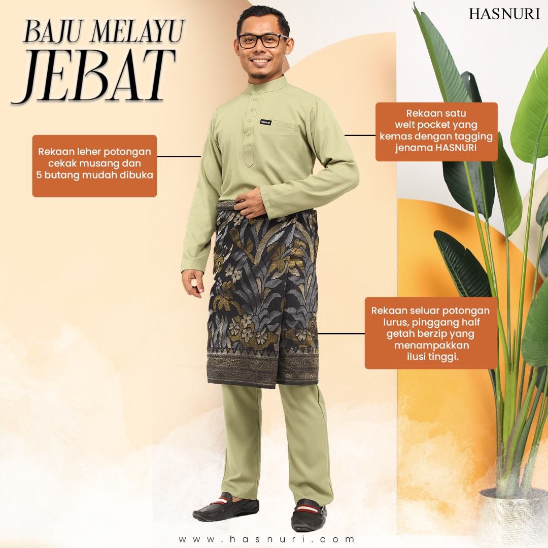Baju Melayu Jebat - Yellow