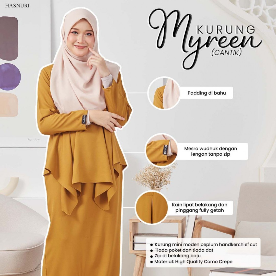 Kurung Myreen - Mint Green