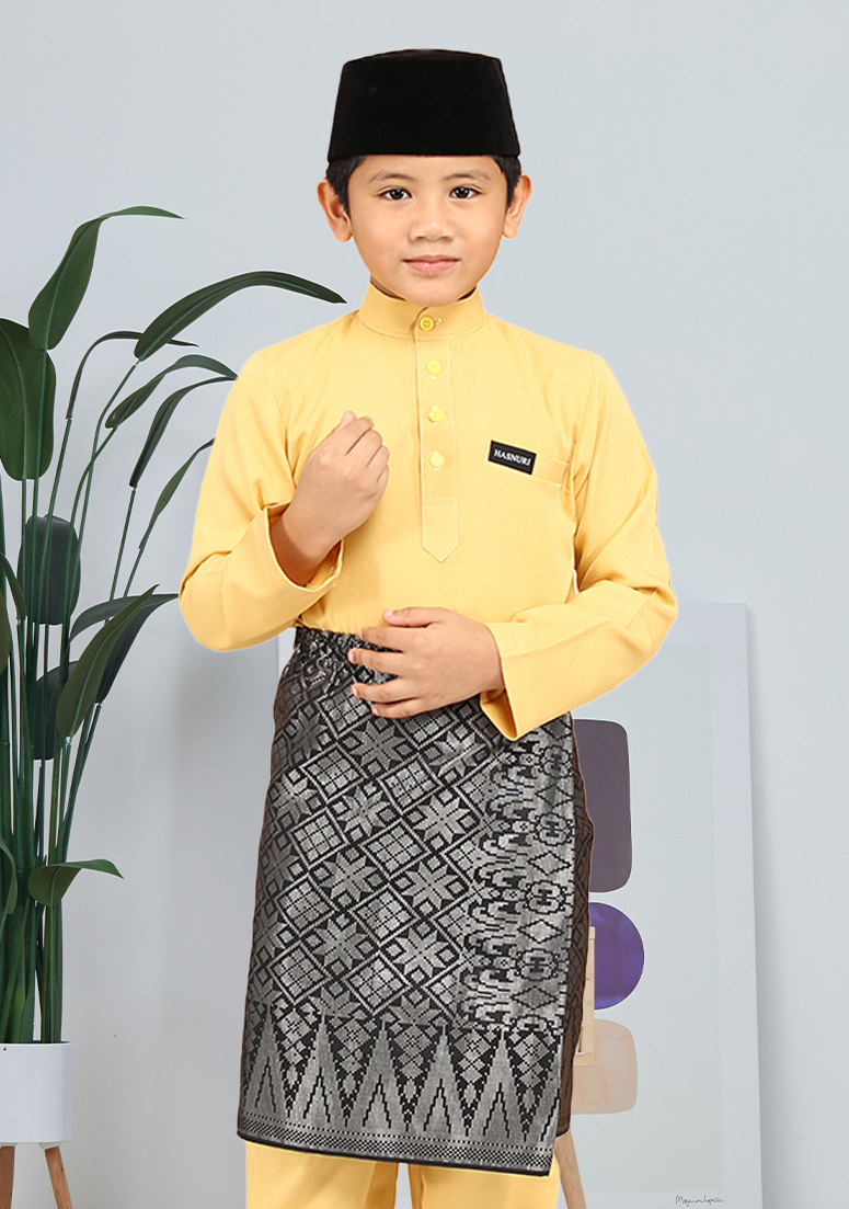 Baju Melayu Kashaf Kids - Butter Yellow