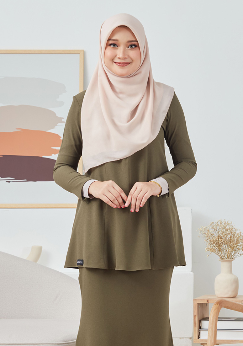 Kurung Fazura - Olive Green