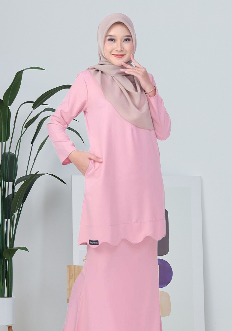 Kurung Cik Scallop - French Rose