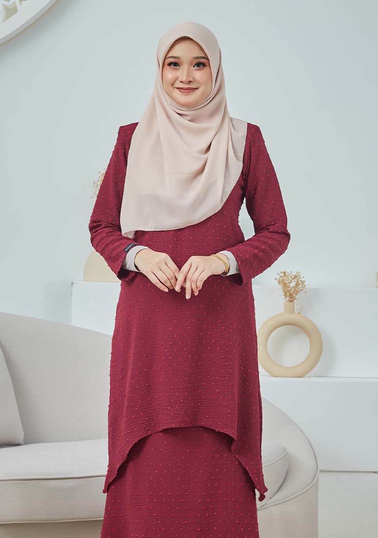 Kurung Junayda - Maroon