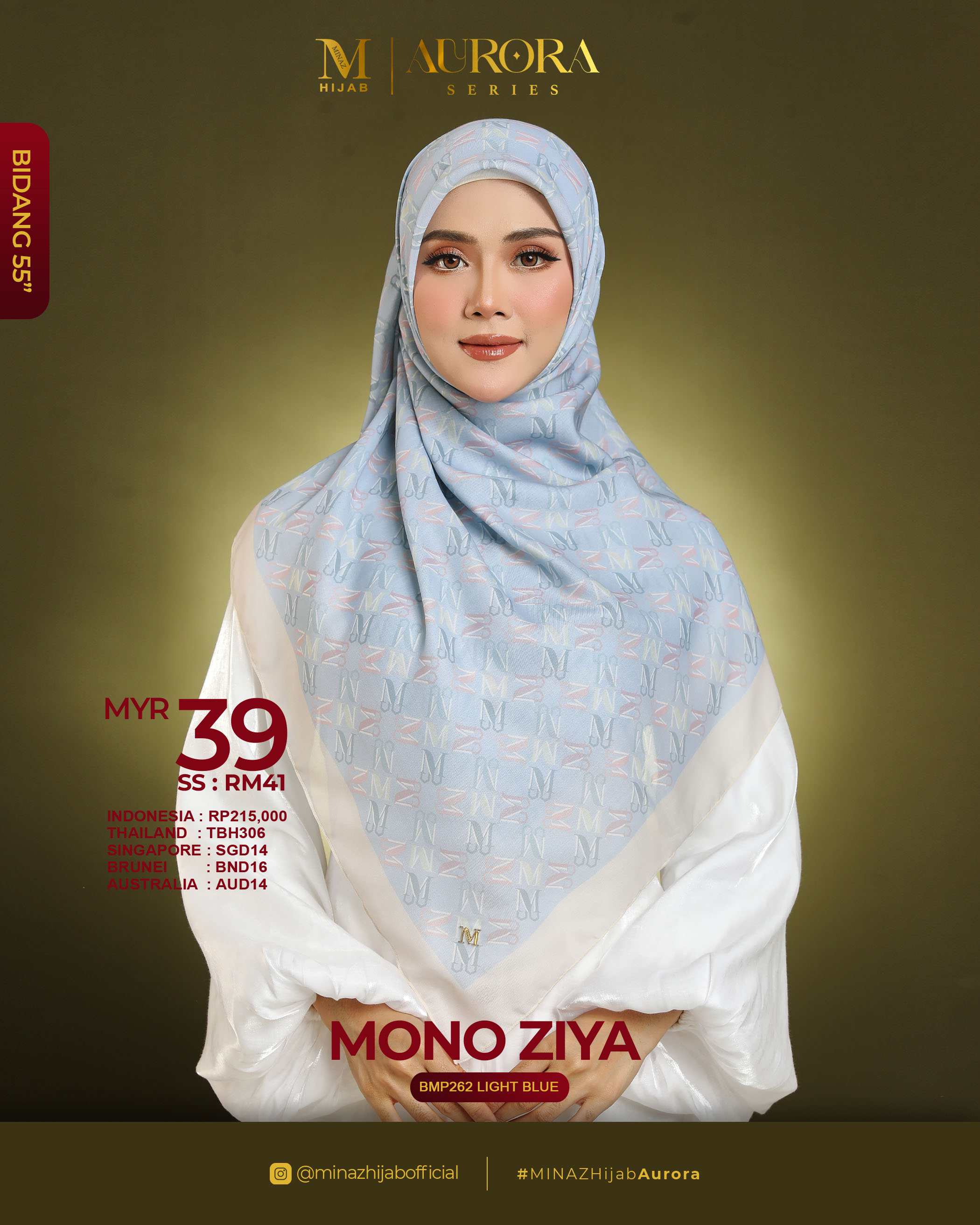 Tudung Bawal Aurora - Mono Ziya - B55