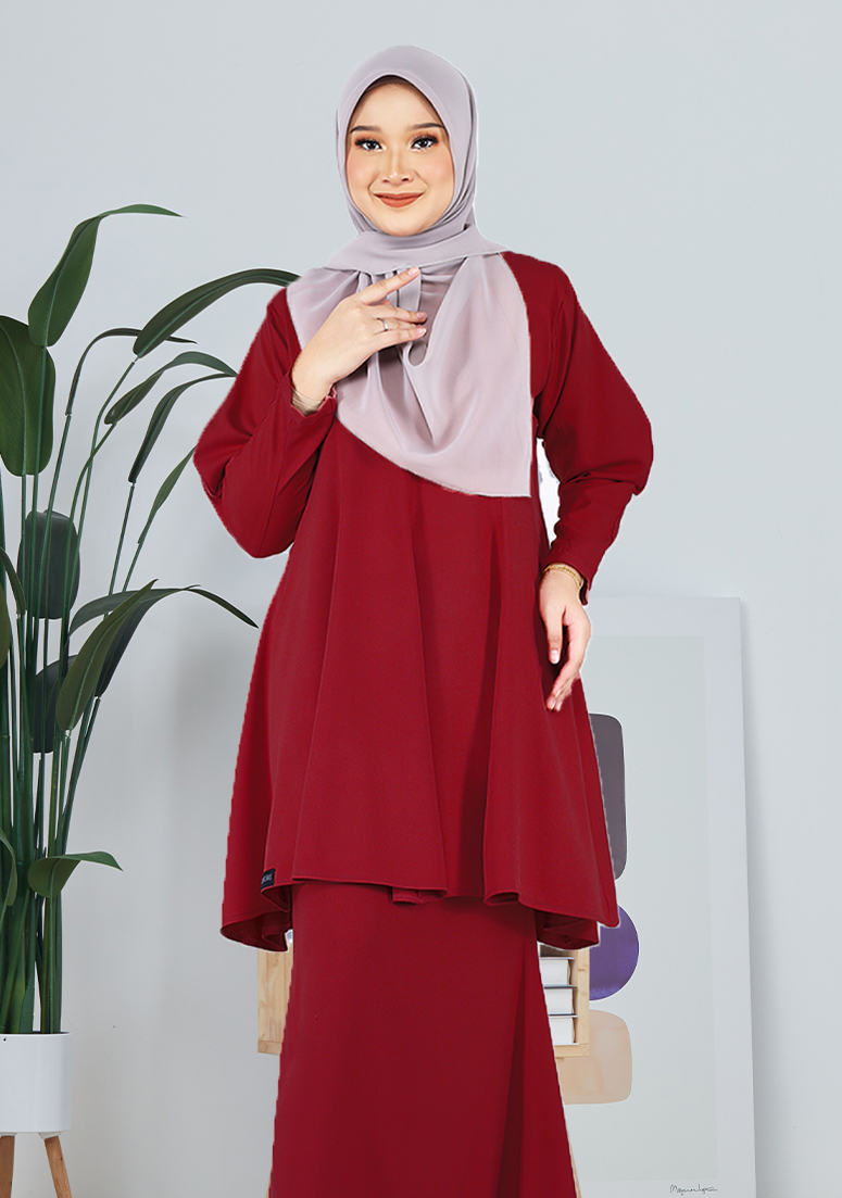 Kurung Raudah - Maroon