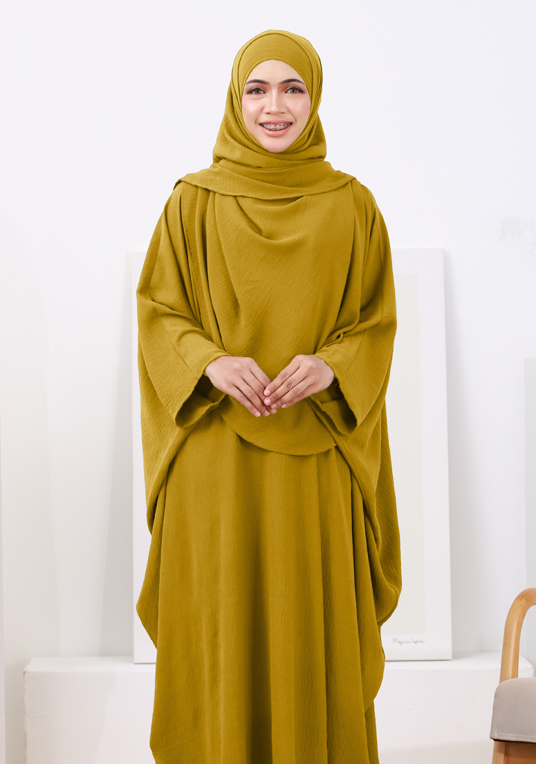 Abaya Hafiza - Moss Yellow