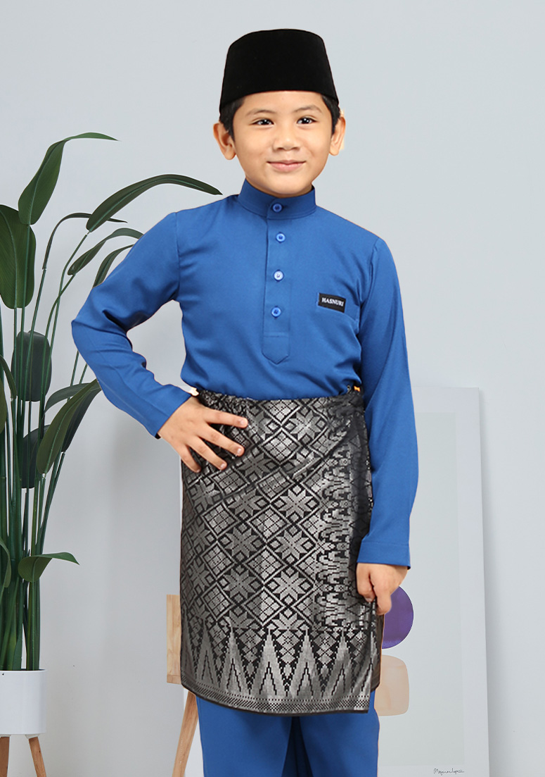 Baju Melayu Kashaf Kids - Oxford Blue